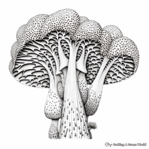 Detailed Morel Mushroom Coloring Pages 1