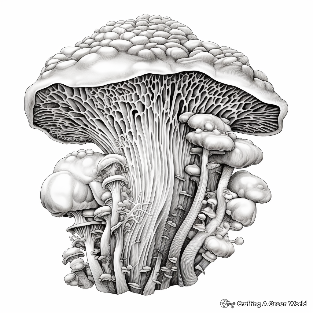 Detailed Morel Mushroom Coloring Pages 3