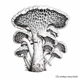 Detailed Morel Mushroom Coloring Pages 4