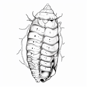 Detailed Moth Pupa Coloring Pages for Adults 3