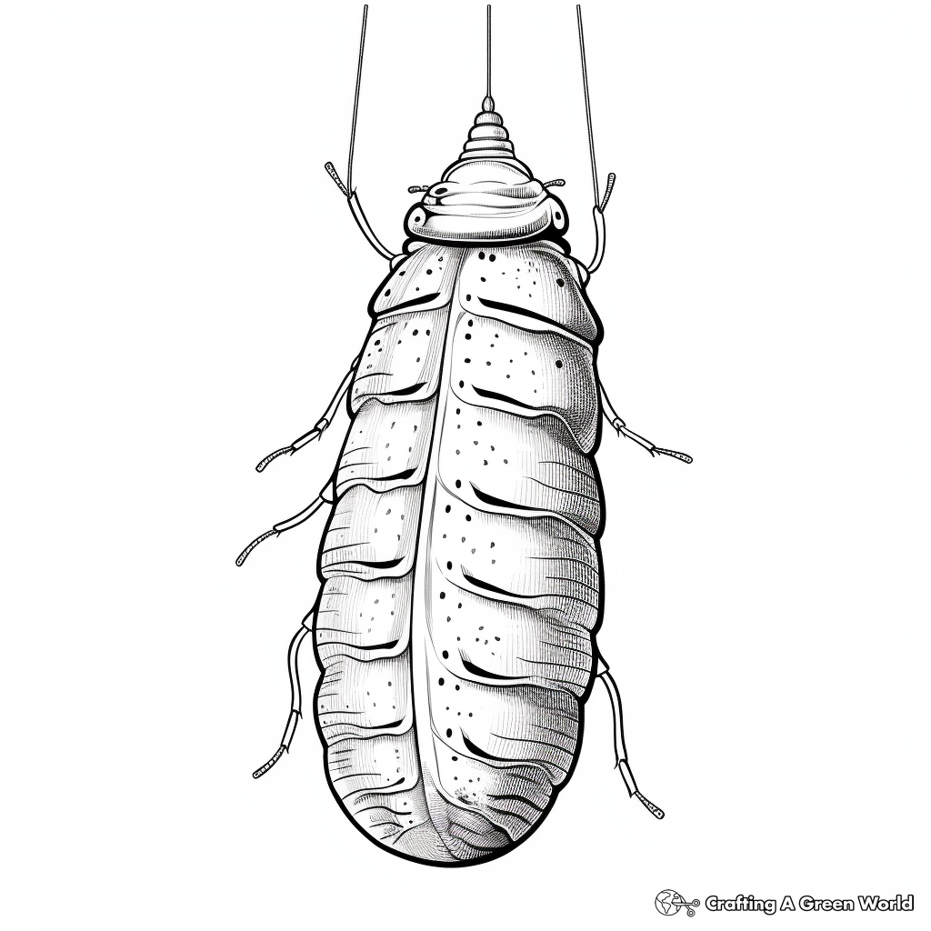 Detailed Moth Pupa Coloring Pages for Adults 4