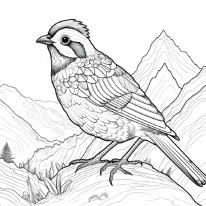 Detailed Mountain Quail Coloring Pages for Adults 3