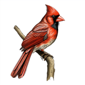 Detailed Northern Cardinal Coloring Pages for Adults 2
