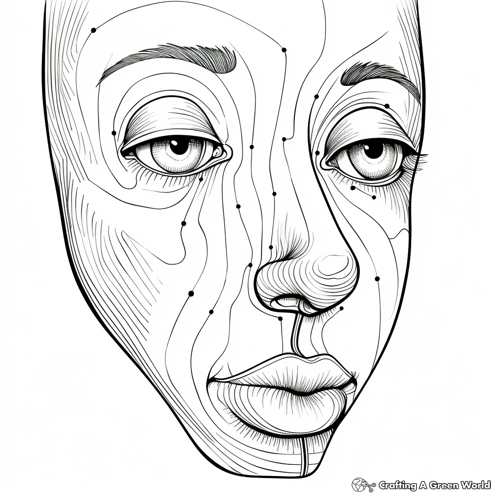 Detailed Nose Anatomy Coloring Pages for Adults 1