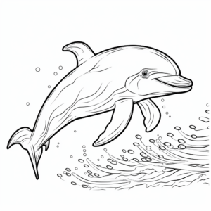 Detailed Oceanic Dolphin Coloring Sheets 1