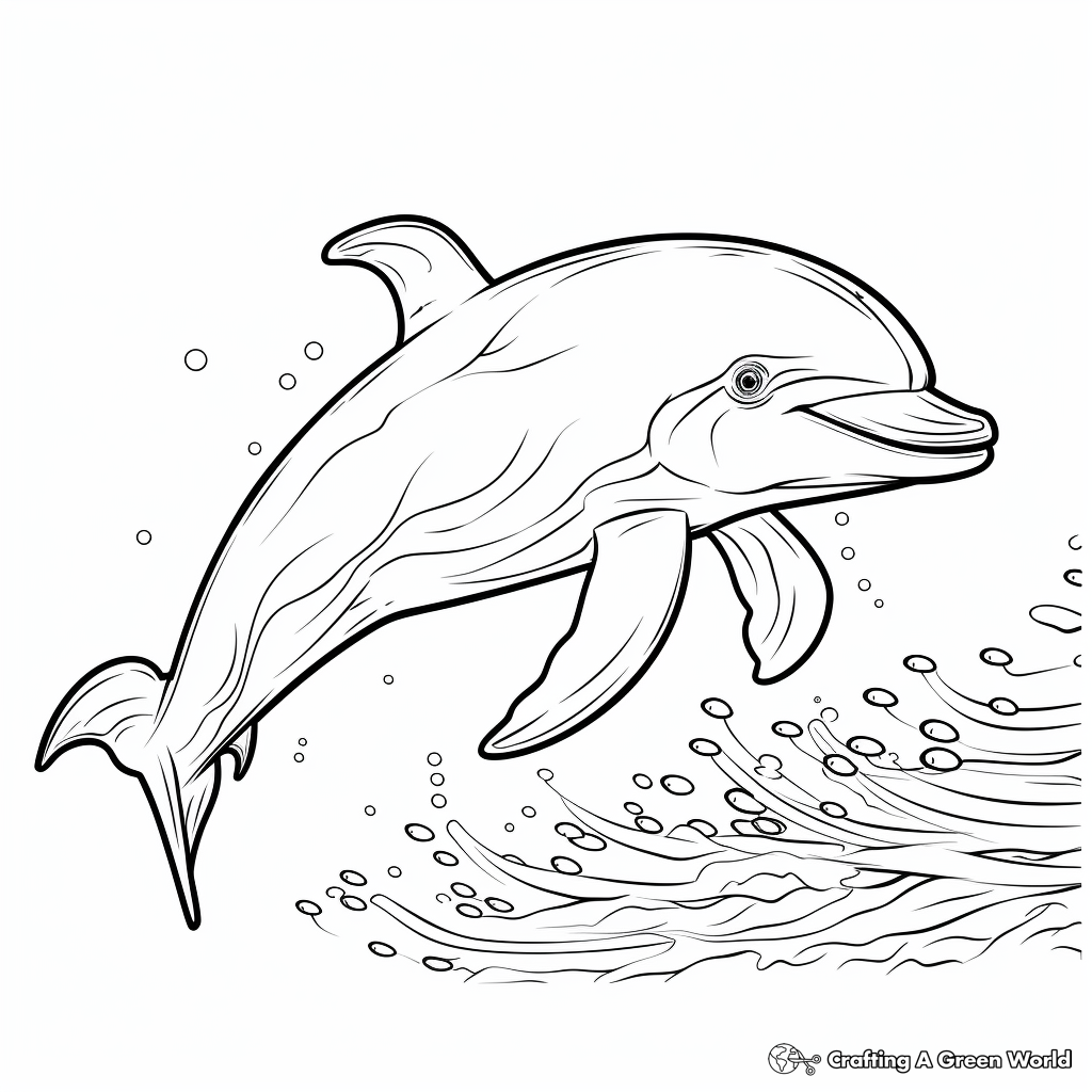 Detailed Oceanic Dolphin Coloring Sheets 1