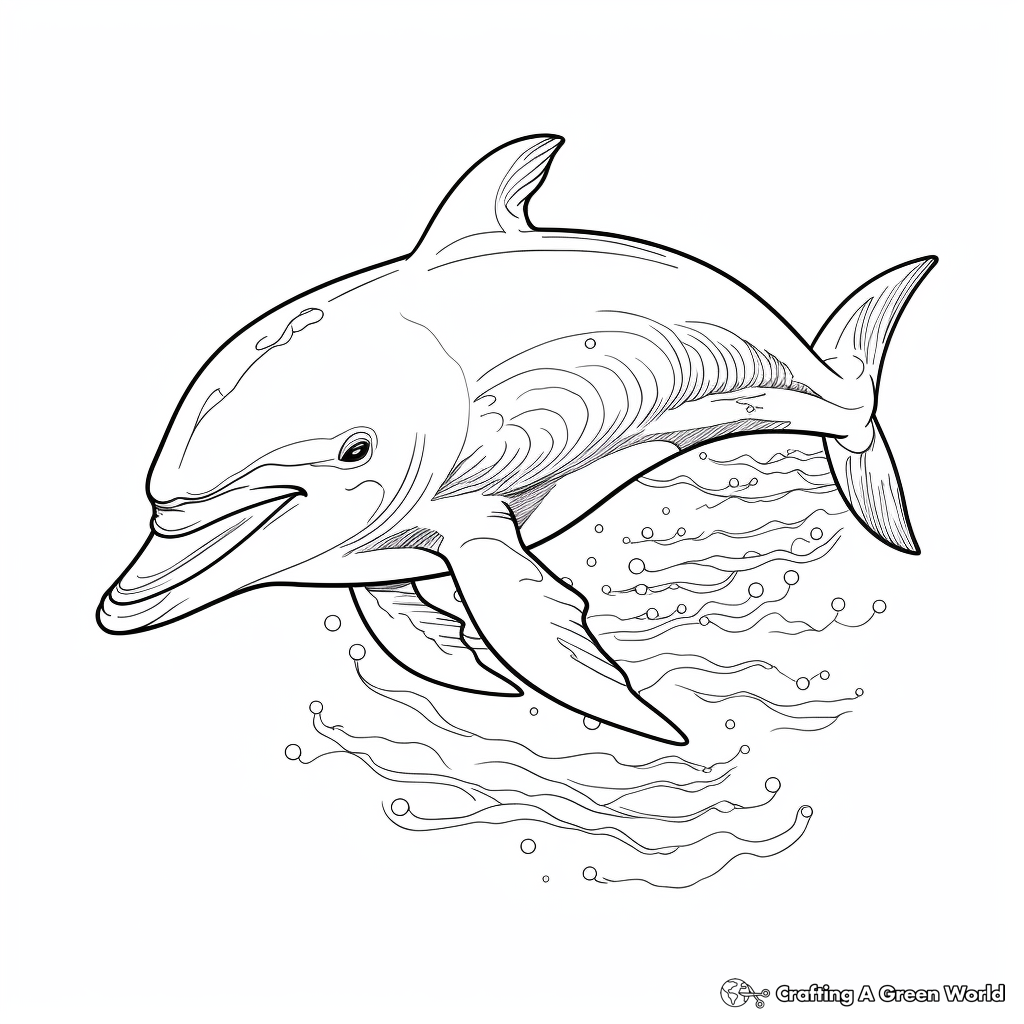 Detailed Oceanic Dolphin Coloring Sheets 4