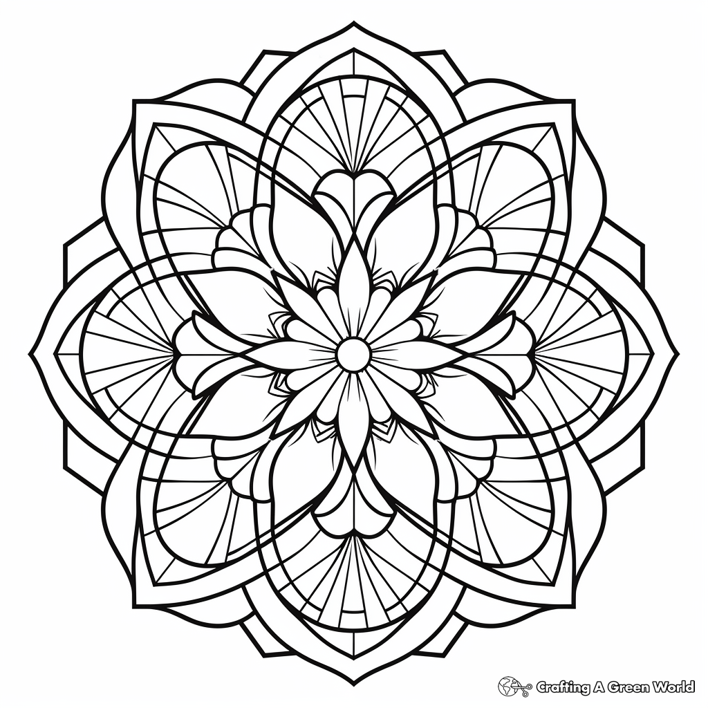 Detailed Octagonal Symmetry Coloring Pages 4