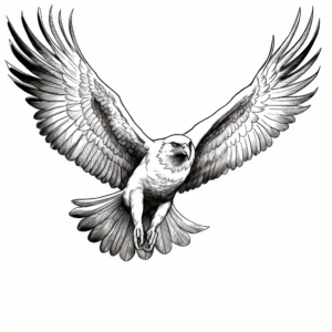 Detailed Osprey in Flight Coloring Pages 3