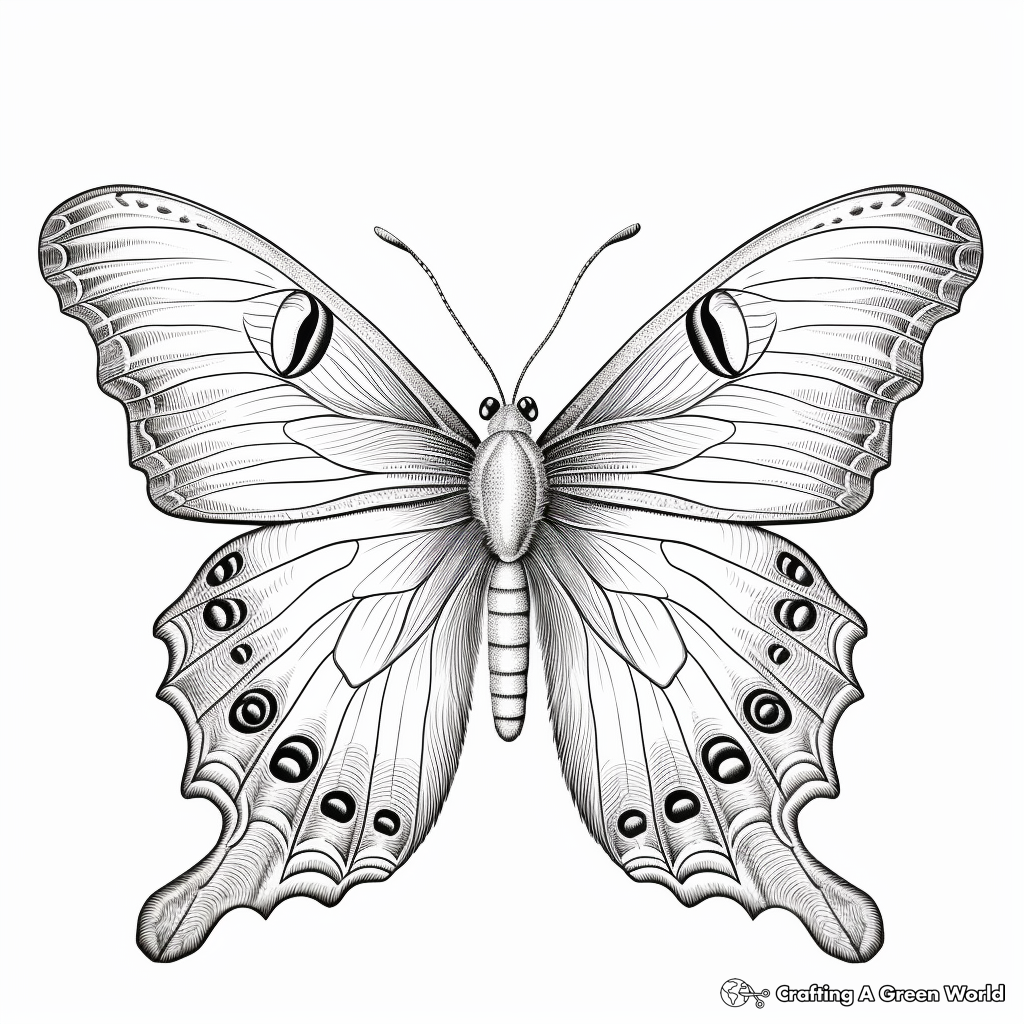 Detailed Owl Butterfly Coloring Pages for Adults 4