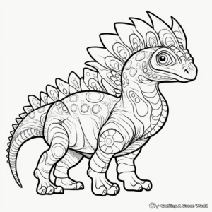 Detailed Pachycephalosaurus Coloring Pages for Adults 3