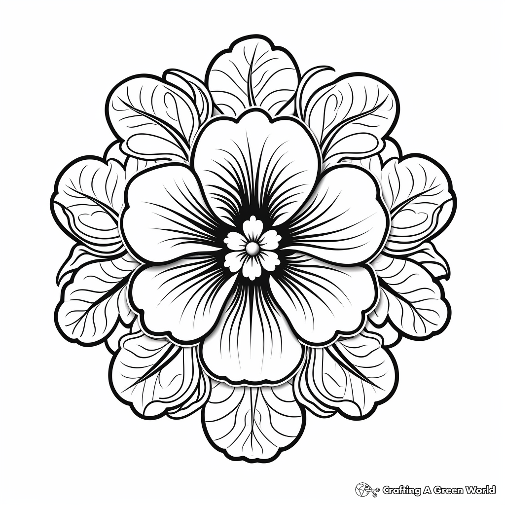 Detailed Pansy Mandala Coloring Pages for Advanced Colorers 4