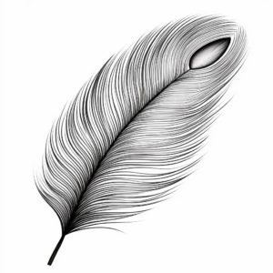 Detailed Peacock Feather Coloring Pages 1