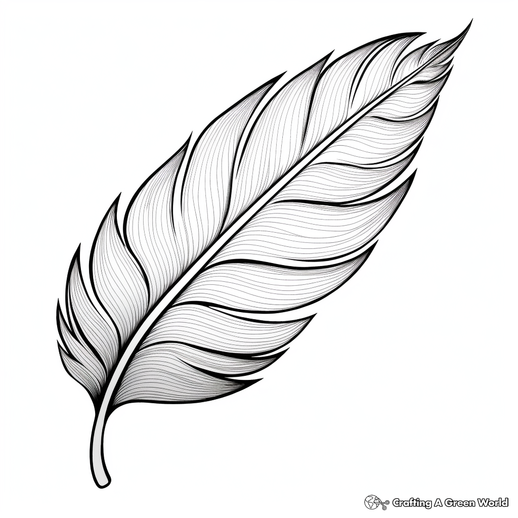 Detailed Peacock Feather Coloring Pages 2