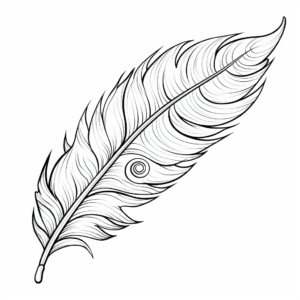 Detailed Peacock Feather Coloring Pages 3