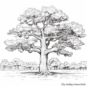 Detailed Pecan Tree Coloring Pages 2