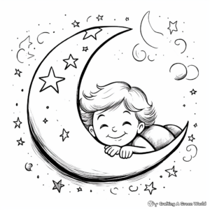 Detailed Phases of Crescent Moon Coloring Pages 4