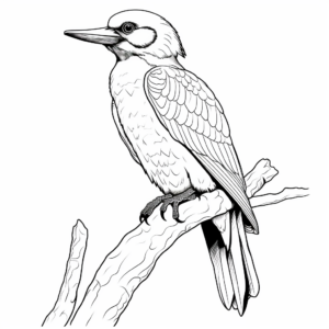 Detailed Pileated Woodpecker Coloring Pages 2