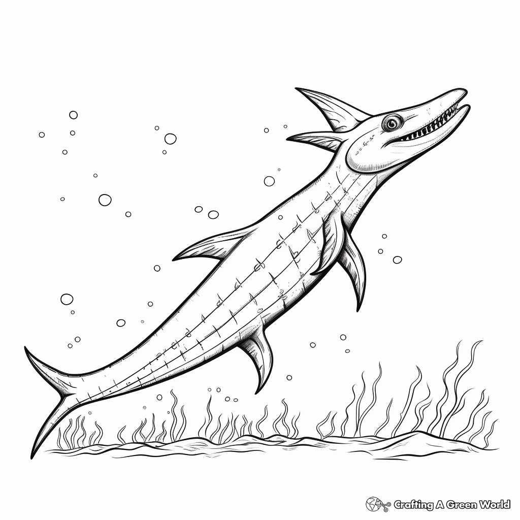 Detailed Plesiosaurus Coloring Pages 3