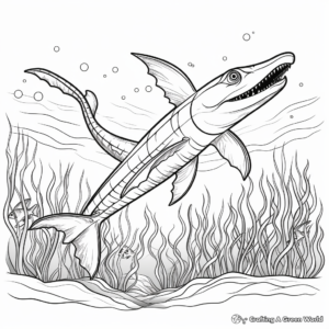 Detailed Plesiosaurus Coloring Pages 4