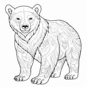 Detailed Polar Bear Coloring Pages for Adults 4