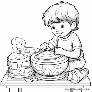 Detailed Pottery Wheel Coloring Pages 2