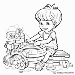 Detailed Pottery Wheel Coloring Pages 3