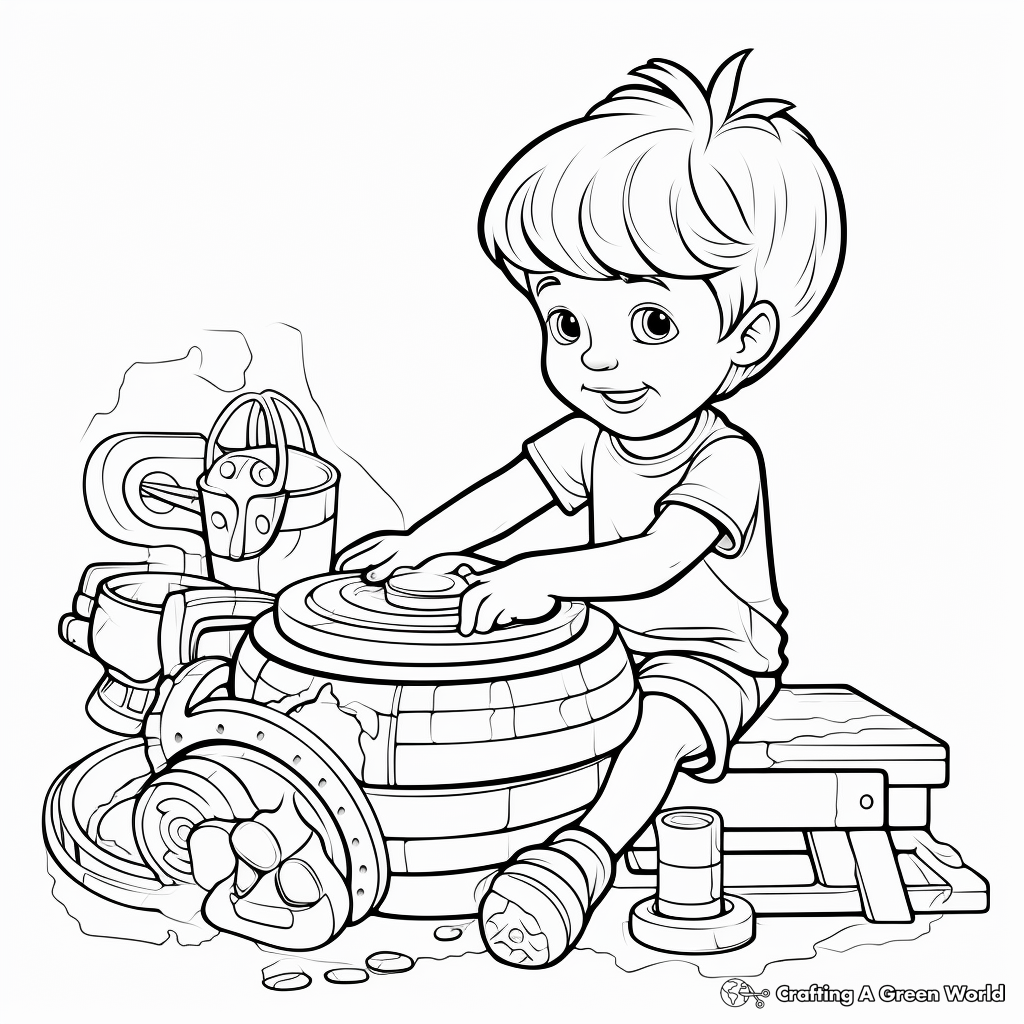 Detailed Pottery Wheel Coloring Pages 3