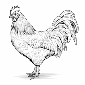 Detailed Poultry Chicken Varieties Coloring Sheets 1