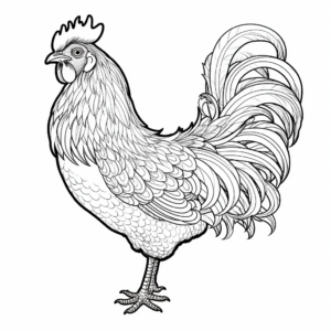 Detailed Poultry Chicken Varieties Coloring Sheets 2