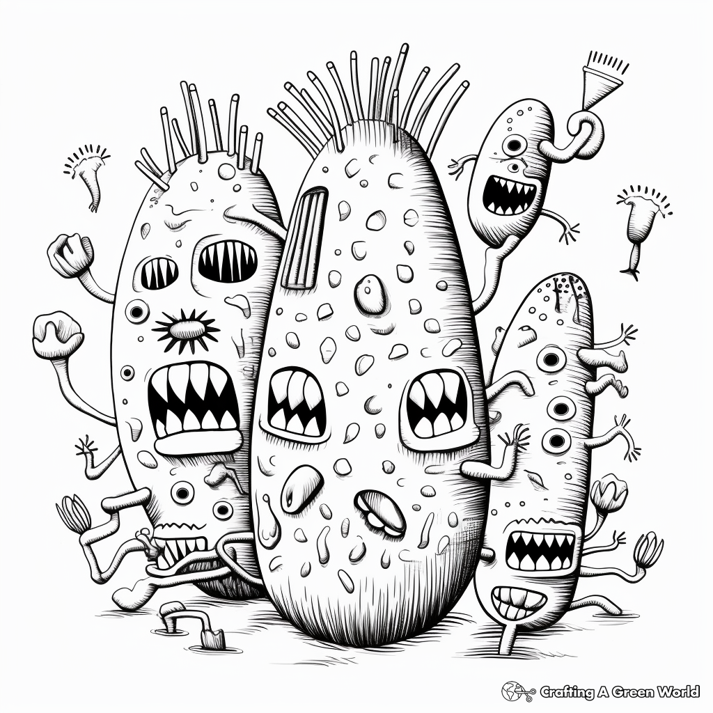 Detailed Protozoa Germ Coloring Pages for Adults 2