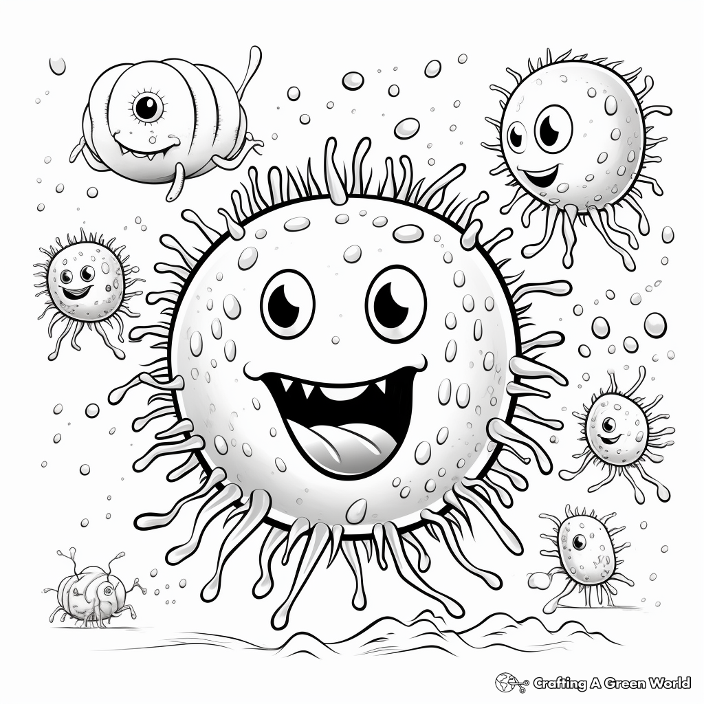 Detailed Protozoa Germ Coloring Pages for Adults 3