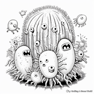 Detailed Protozoa Germ Coloring Pages for Adults 4