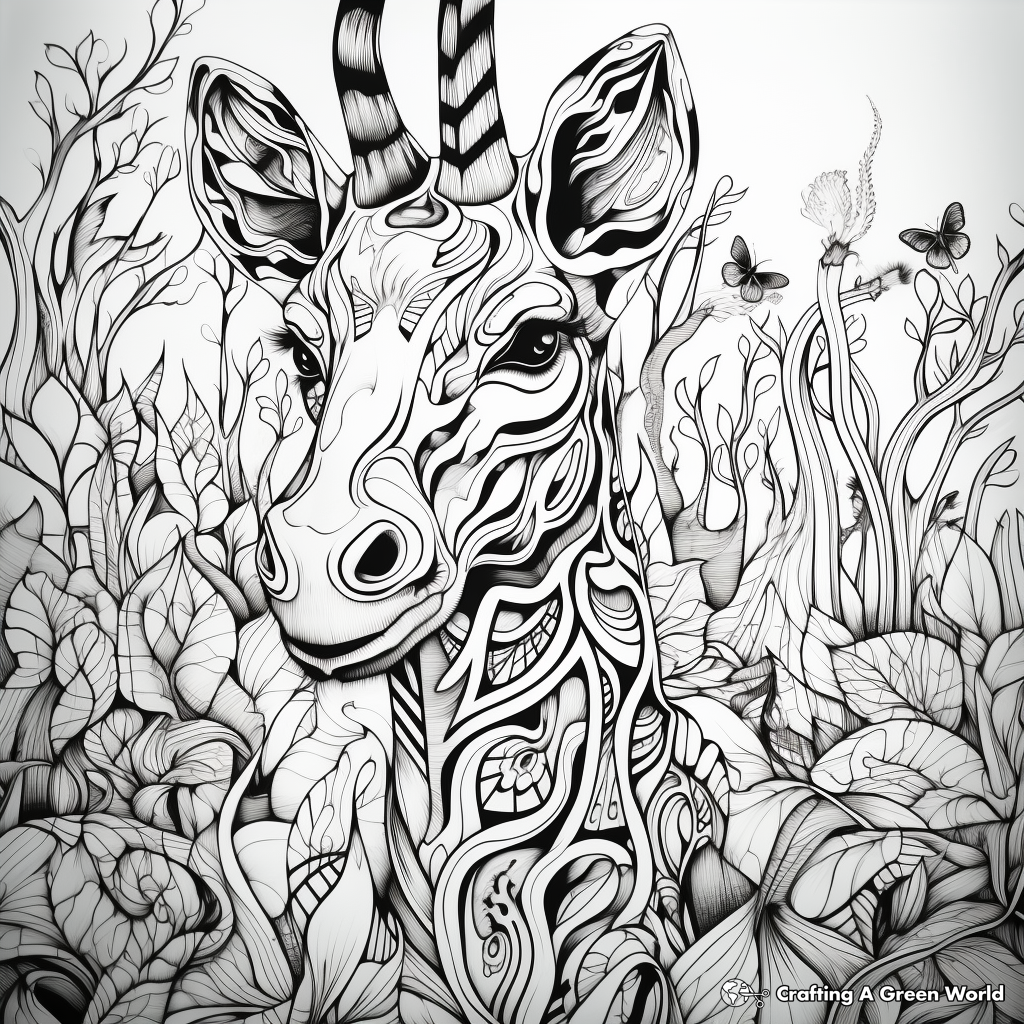 Detailed Psychedelic Animal Coloring Pages 3