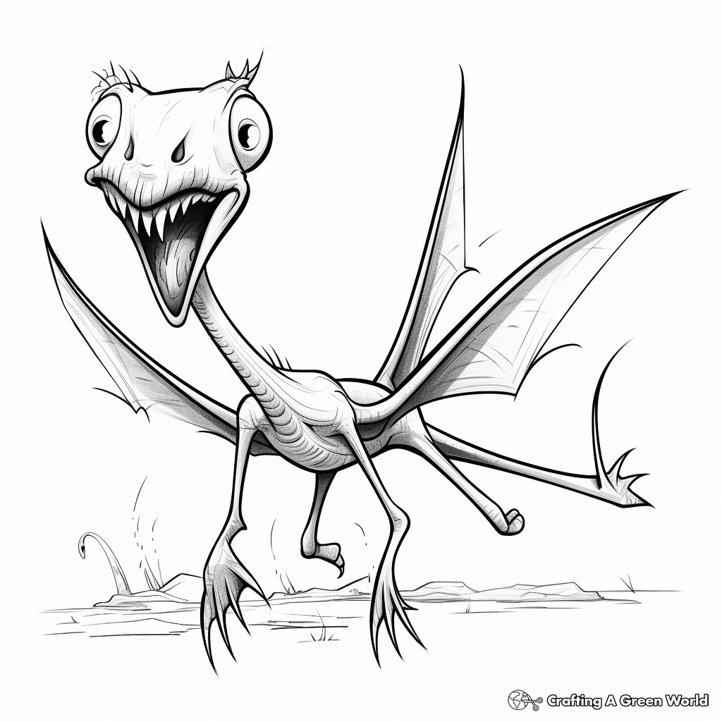 Detailed Pteranodon Coloring Pages for Adults 1