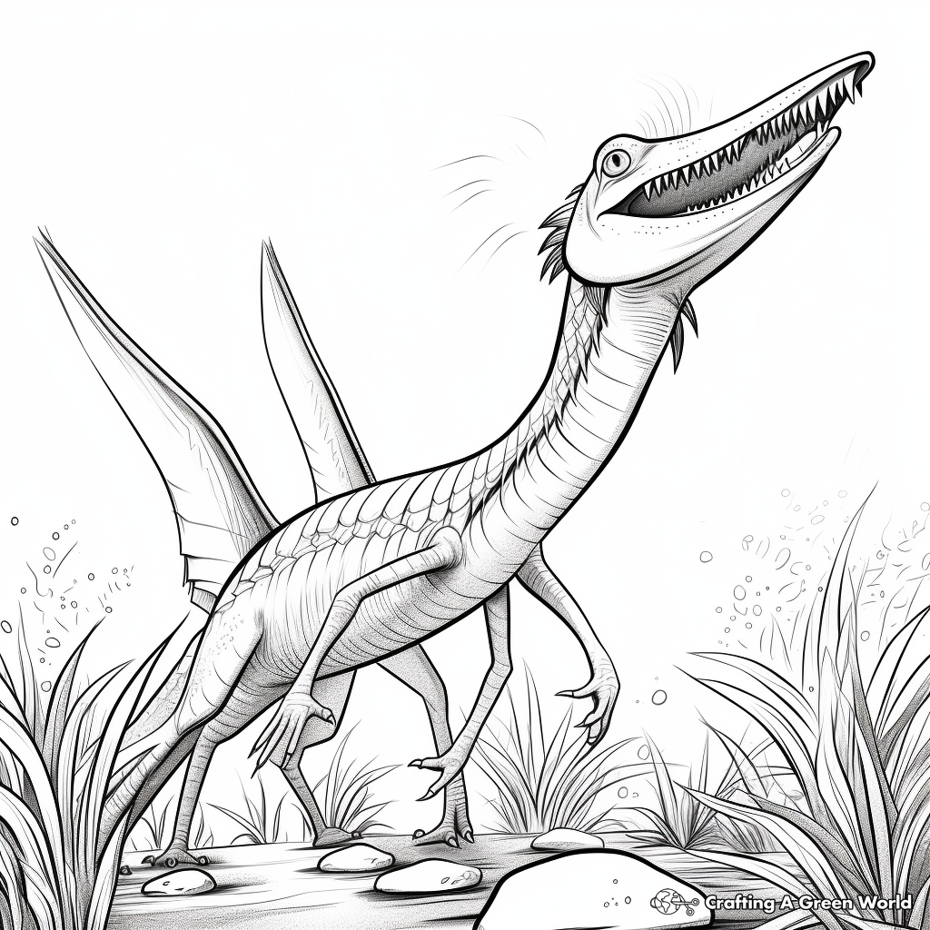 Detailed Pteranodon Coloring Pages for Adults 2