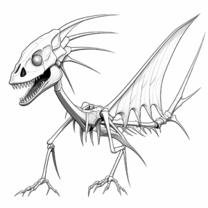 Detailed Pterodactyl Skeleton Coloring Pages 4