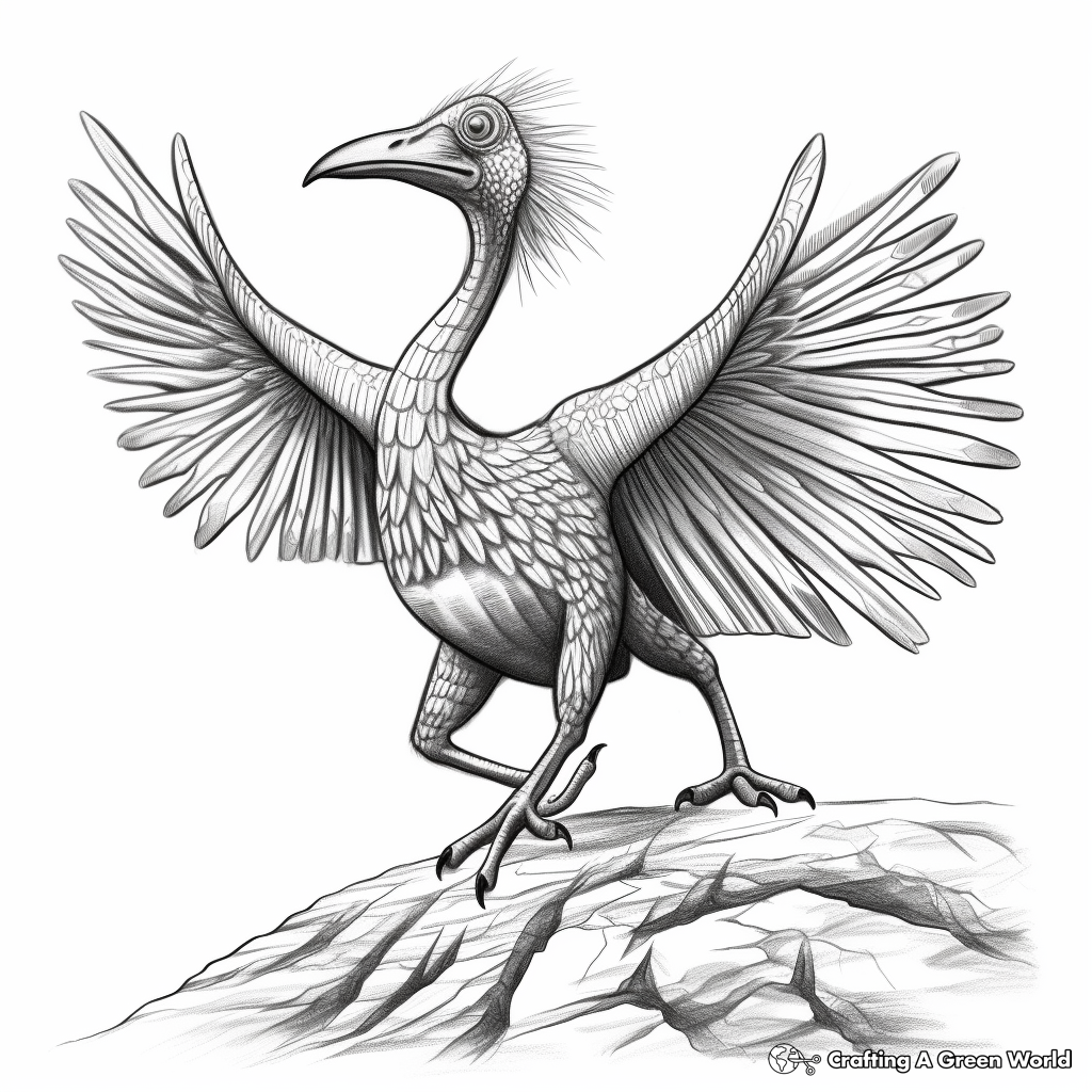 Detailed Pyroraptor Fossil Coloring Pages 1