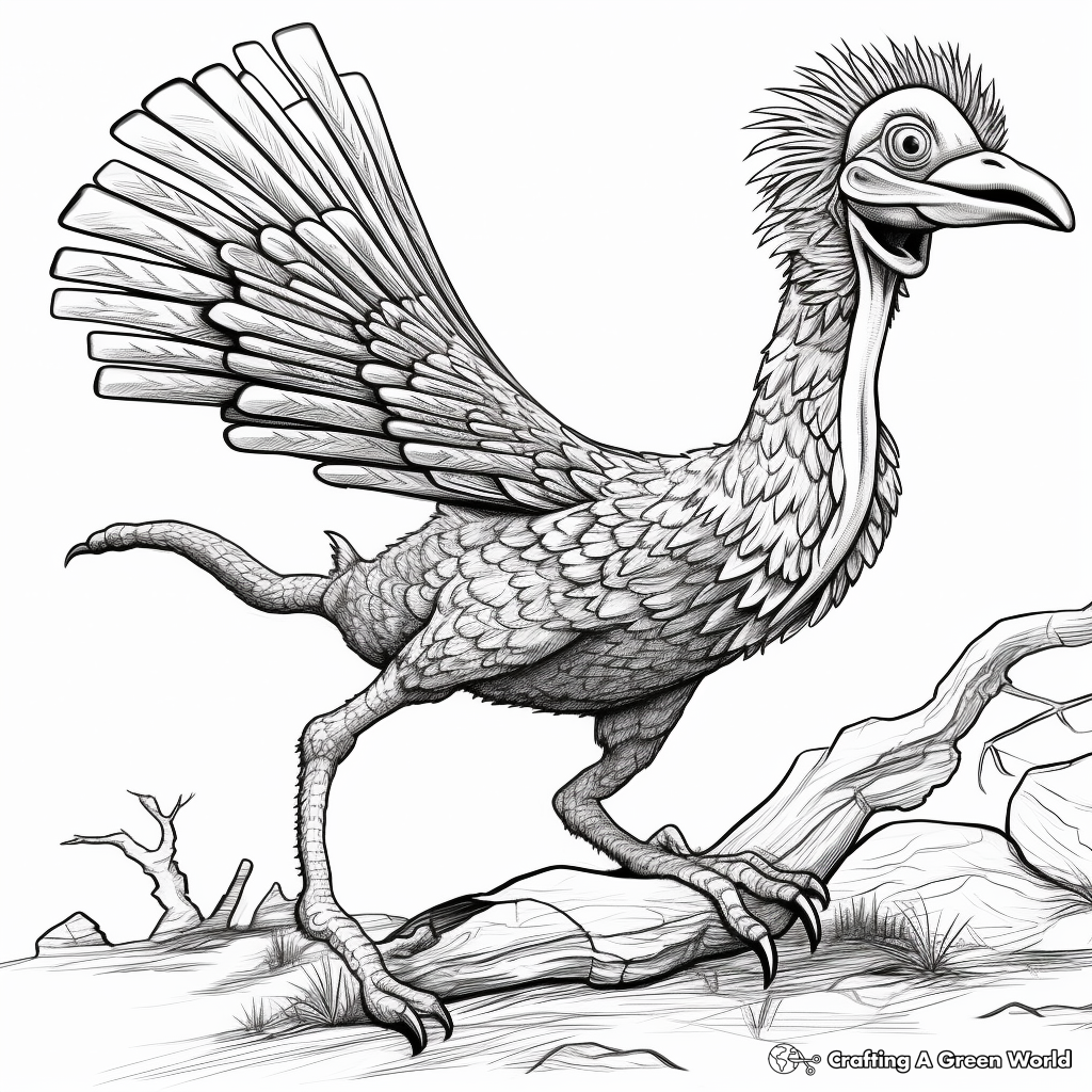 Detailed Pyroraptor Fossil Coloring Pages 2