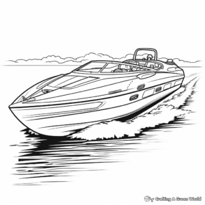 Detailed Racing Boat Coloring Pages for Adults 2