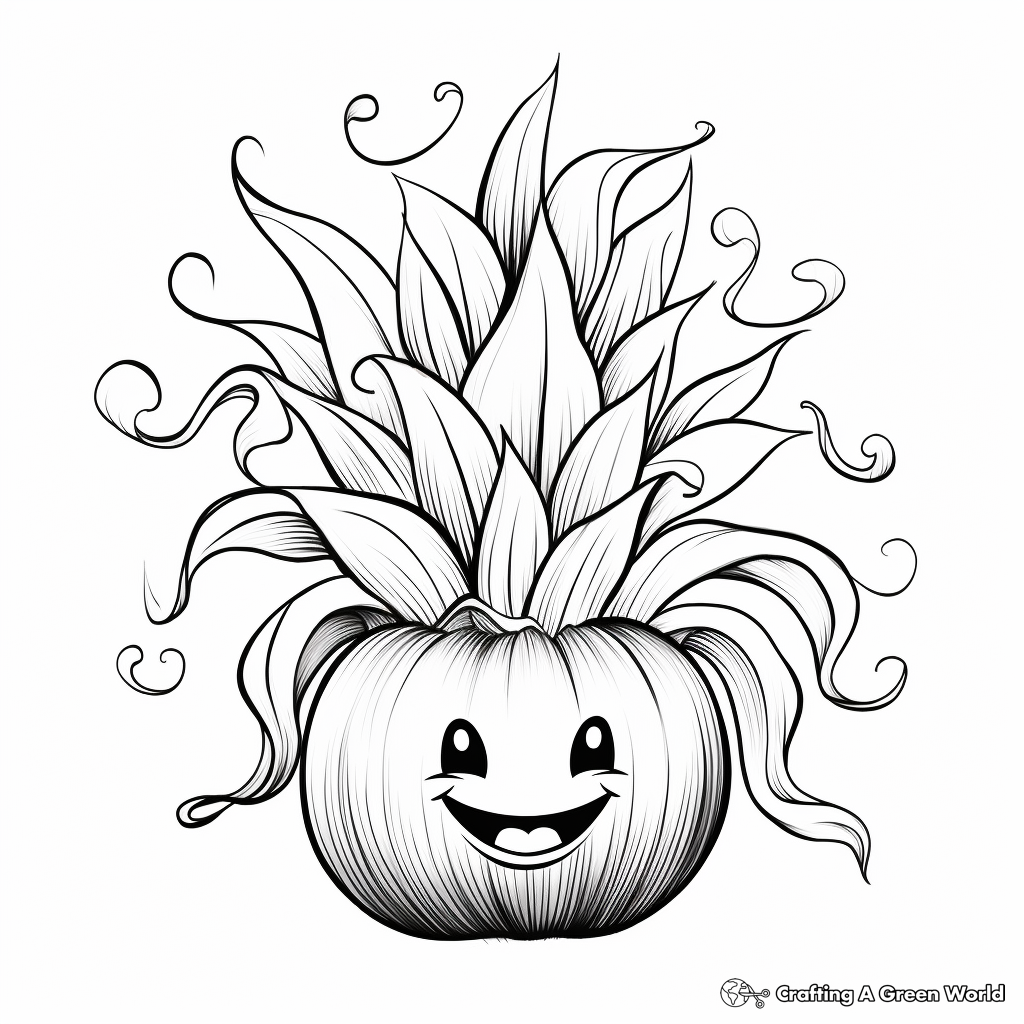 Detailed Rainbow Corn Coloring Pages for Adults 4
