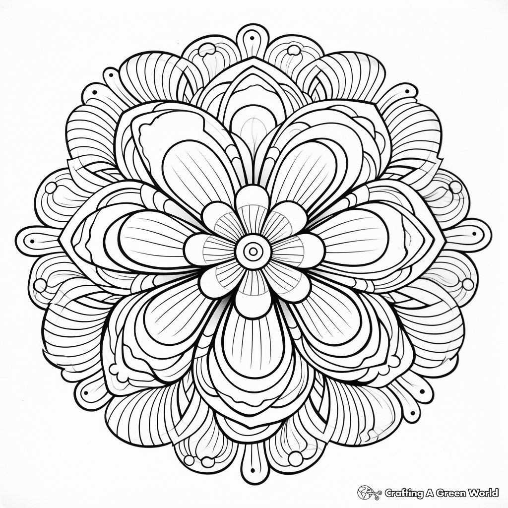 Detailed Rainbow Mandala Coloring Pages 2
