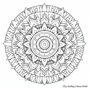 Detailed Rainbow Mandala Coloring Pages 3