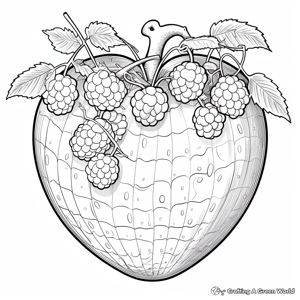 Detailed Raspberry Fruit Anatomy Coloring Pages 3