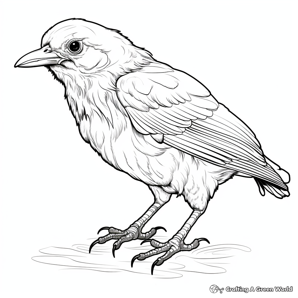 Detailed Raven Coloring Pages for Adult Colorists 1