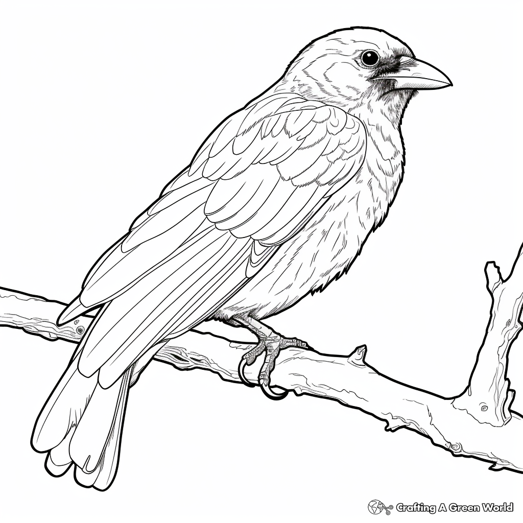 Detailed Raven Coloring Pages for Adult Colorists 3