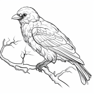 Detailed Raven Coloring Pages for Adult Colorists 4