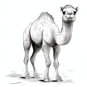 Detailed Realistic Camel Coloring Pages 1