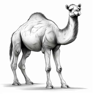 Detailed Realistic Camel Coloring Pages 3