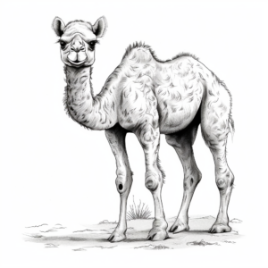 Detailed Realistic Camel Coloring Pages 4
